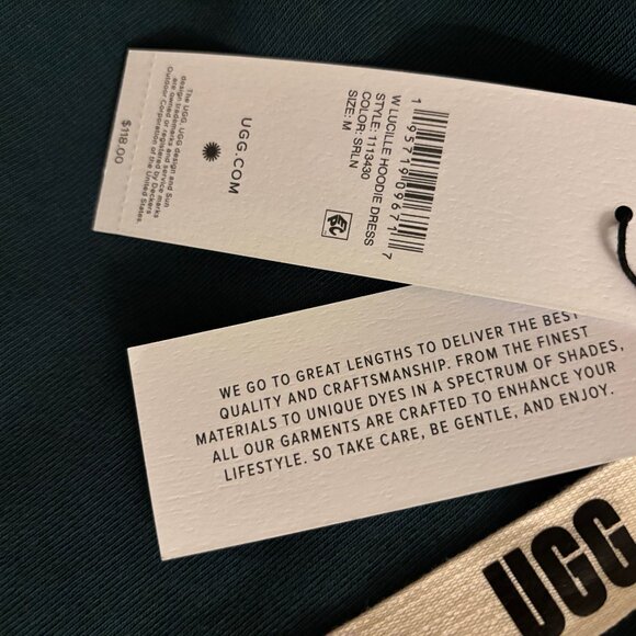 UGG Andryn Hoodie Dress Sweatshirt Dark Green Size M NWT - Picture 4 of 6